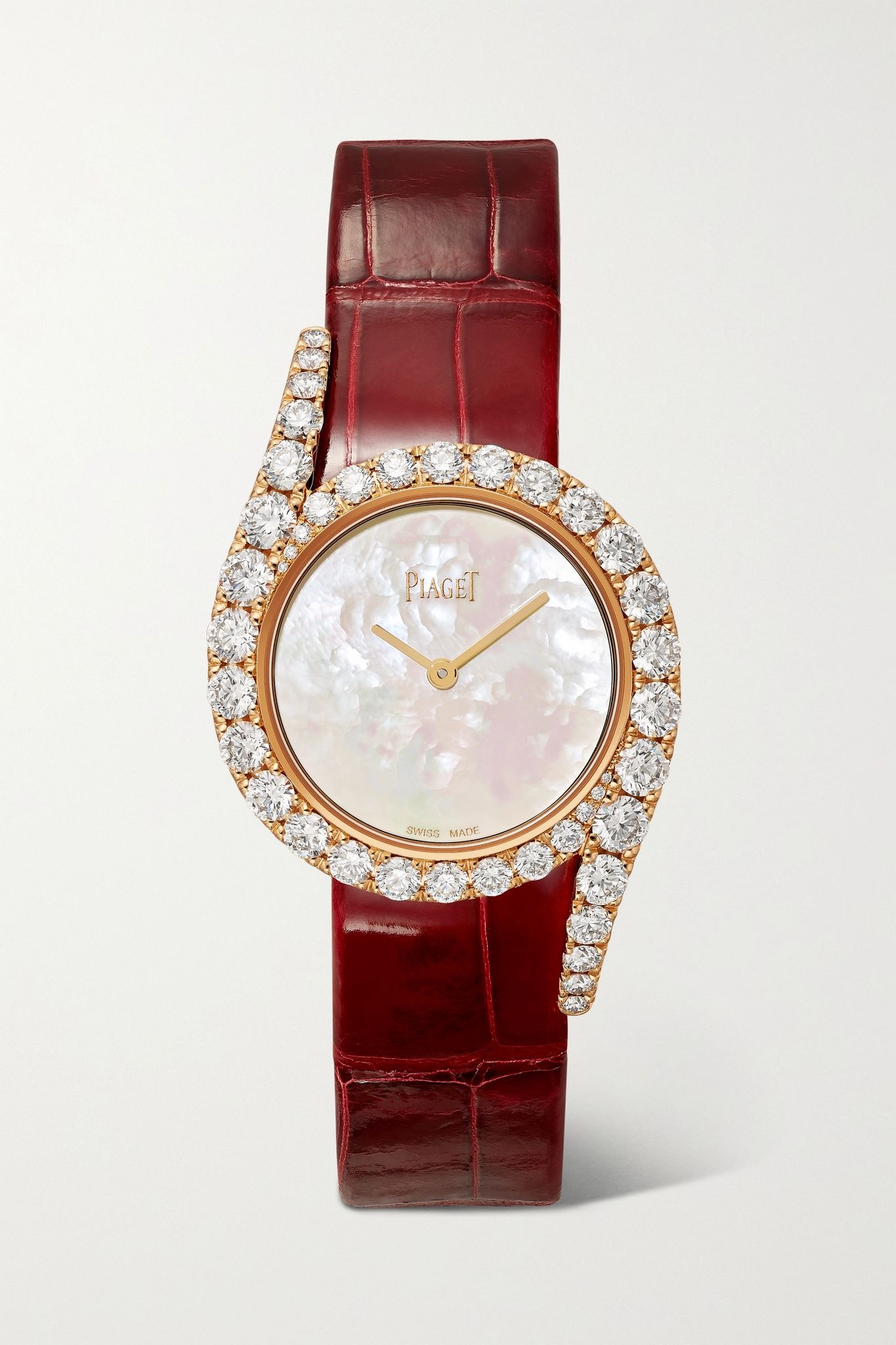 Limelight Gala 32mm 18-karat rose gold, alligator and diamond watch - 1