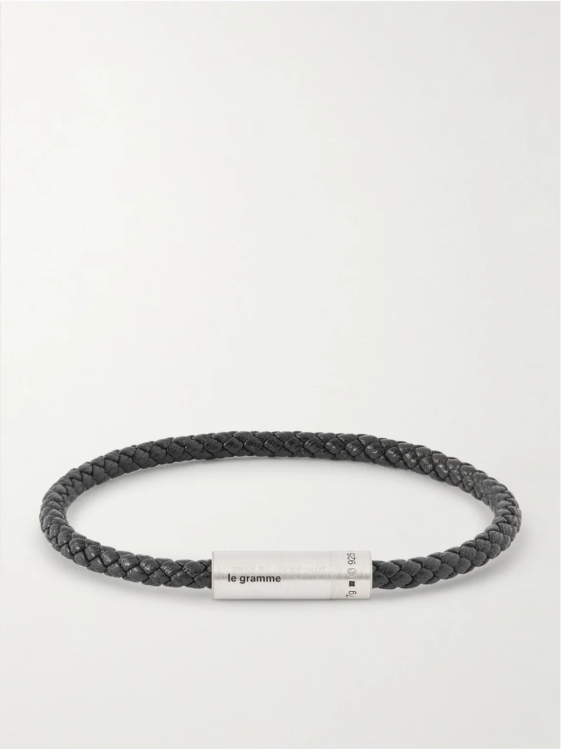 7g Sterling Silver and Leather Cable Bracelet - 1