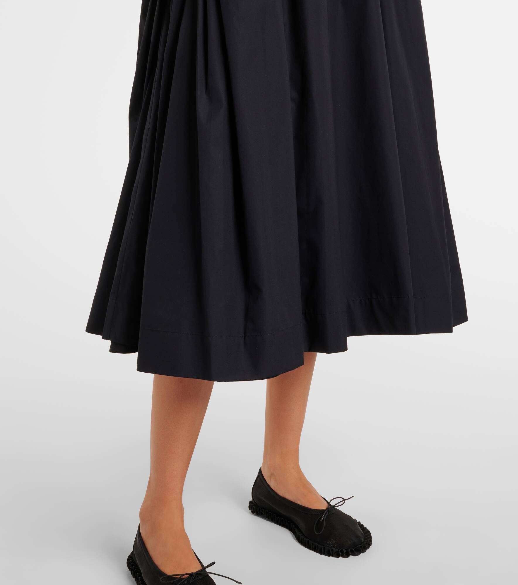 Puff-sleeve cotton poplin midi dress - 6
