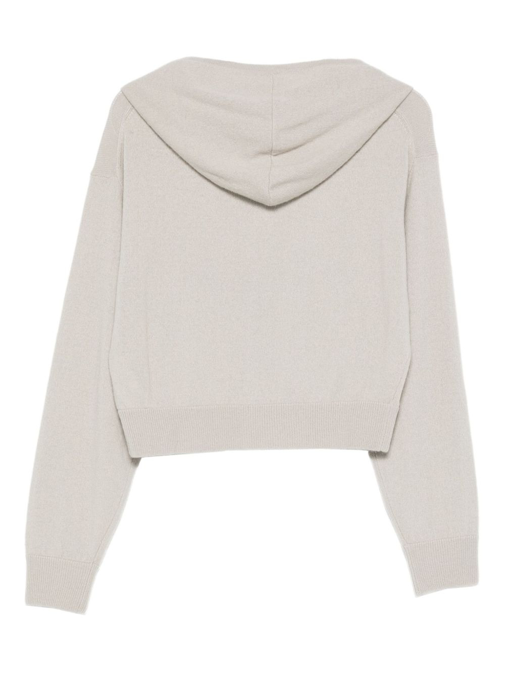 hooded zip-up cardigan - 2