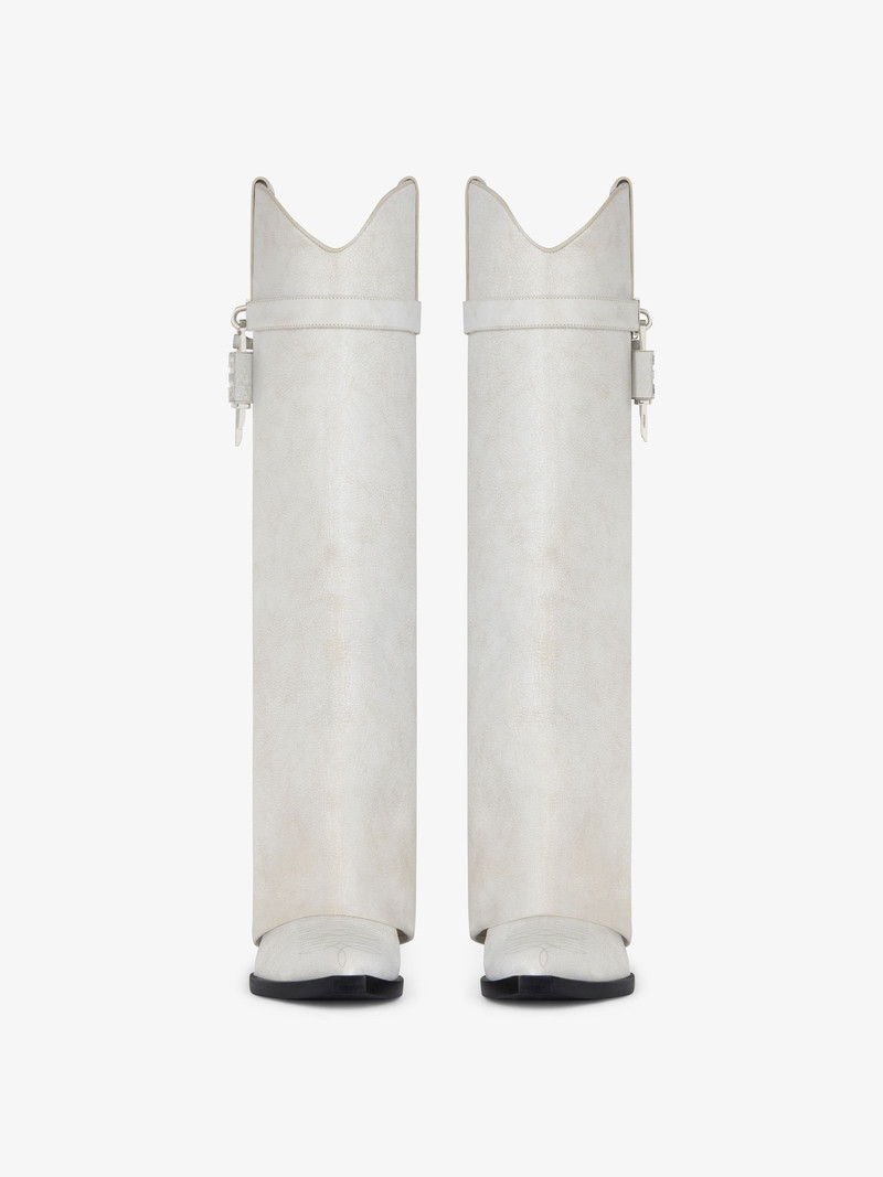 Givenchy SHARK LOCK COWBOY BOOTS IN AGED LEATHER outlook