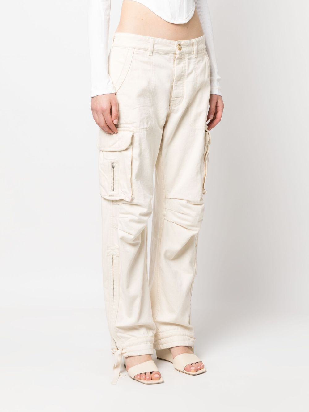 gathered-detail cargo trousers - 3