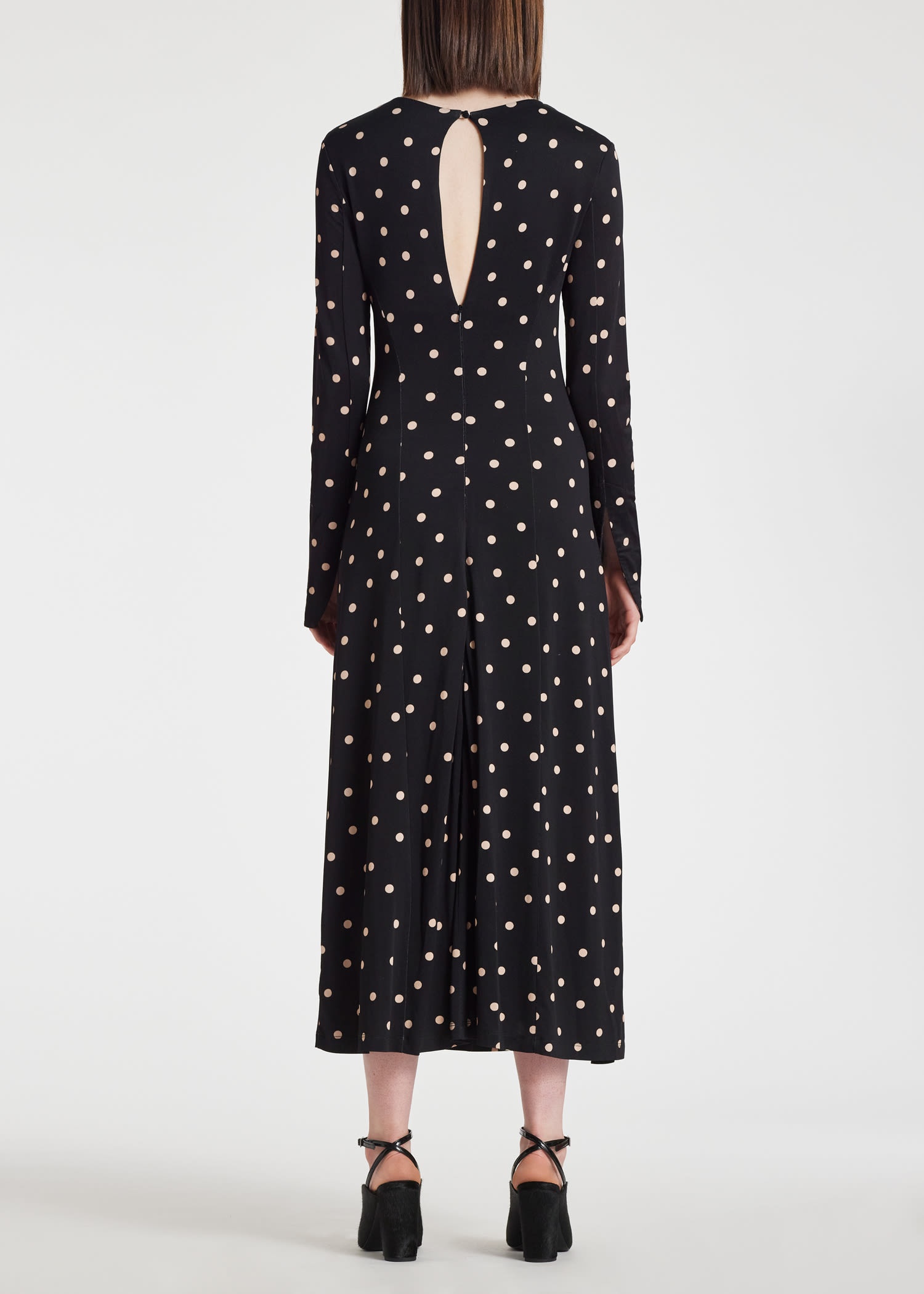 Black Polka Dot Maxi Dress - 4