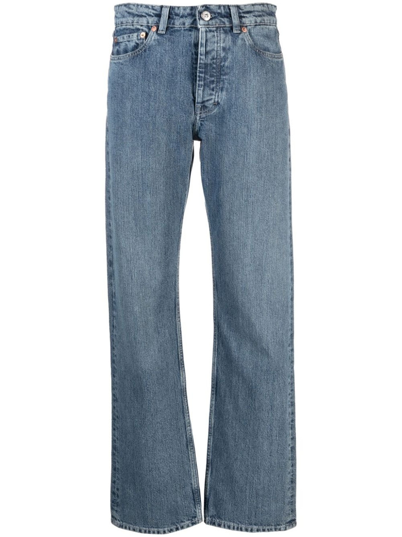 Linear mid-rise straight-leg jeans 1