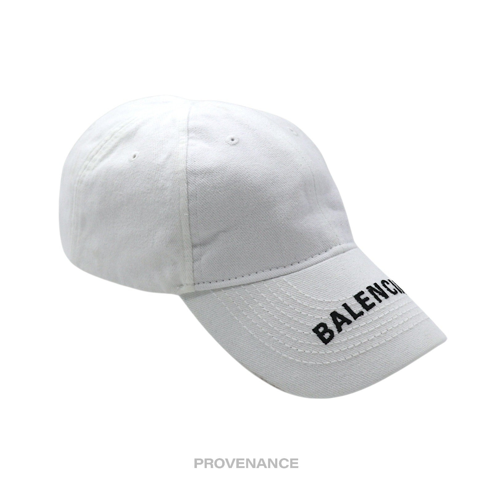 Balenciaga Embroidered Logo Cap Hat - White - 3