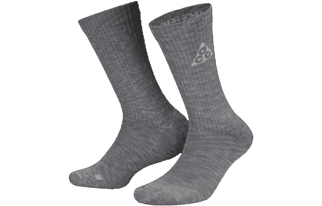 Nike SS22 ACG Solid Color Logo Casual Breathable Sports Socks One Pair Gray DA2599-065 - 3