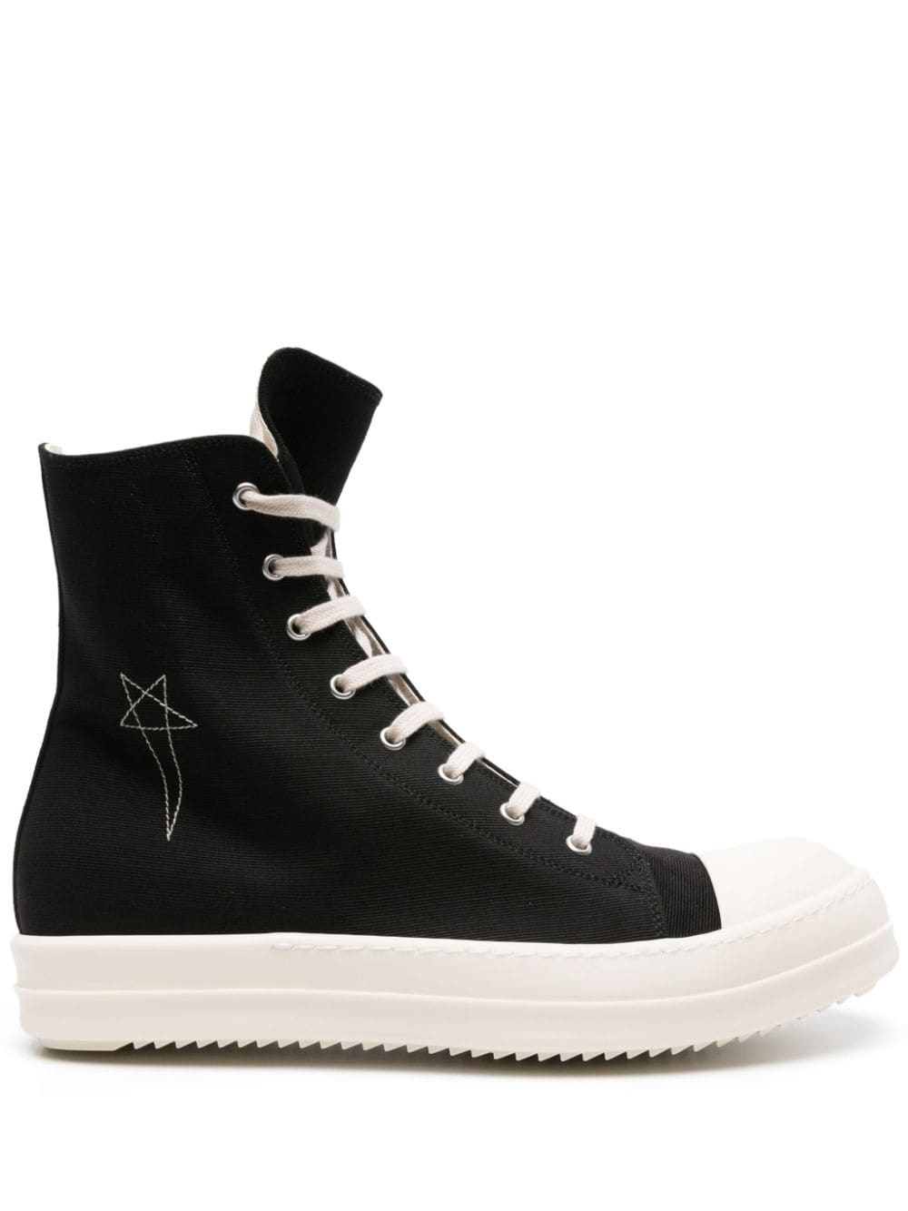 Rick Owens DRKSHDW Pentagram-embroidered high-top sneakers