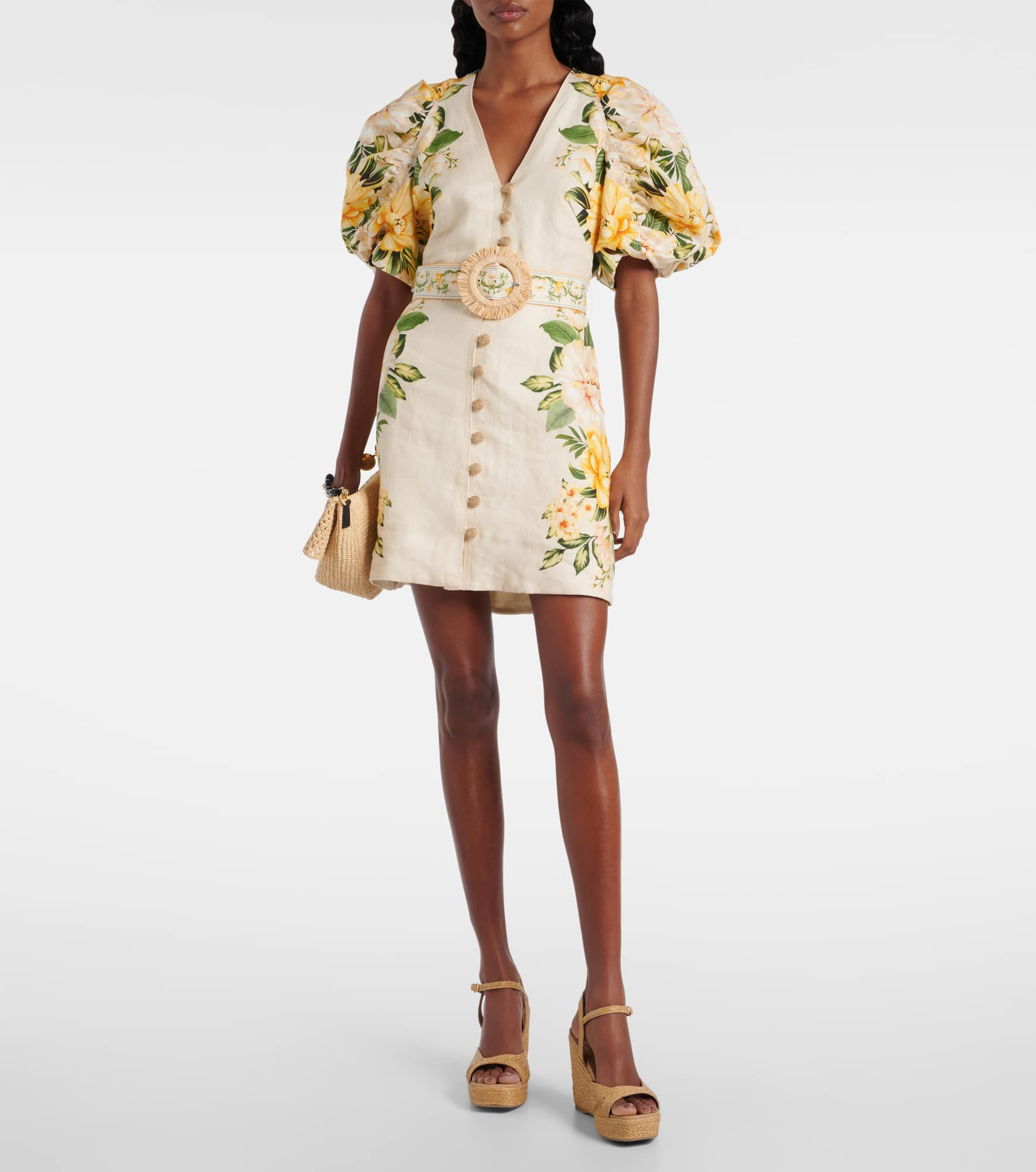 Floral linen minidress - 2