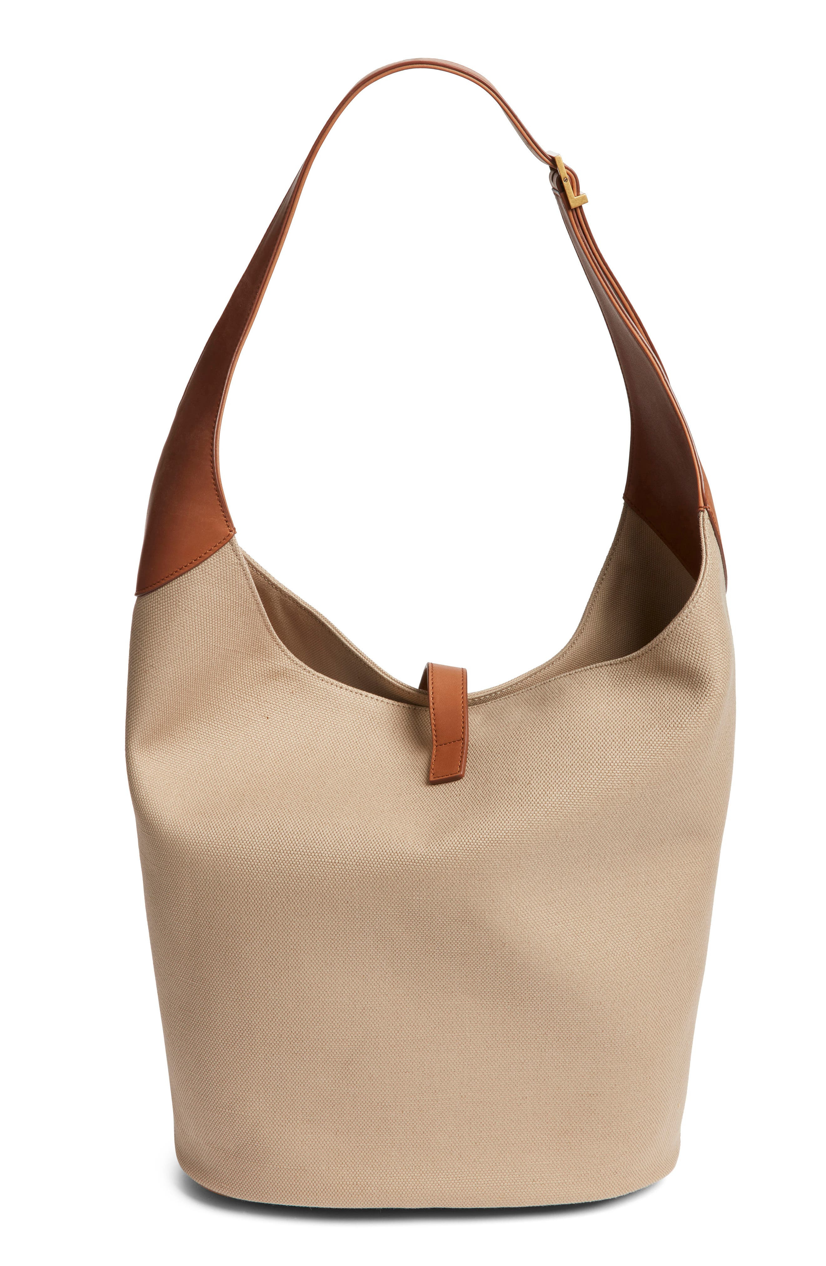 Saint Laurent Le 5 À 7 Canvas & Leather Hobo Bag in Desert Dust/Brick at Nordstrom - 2