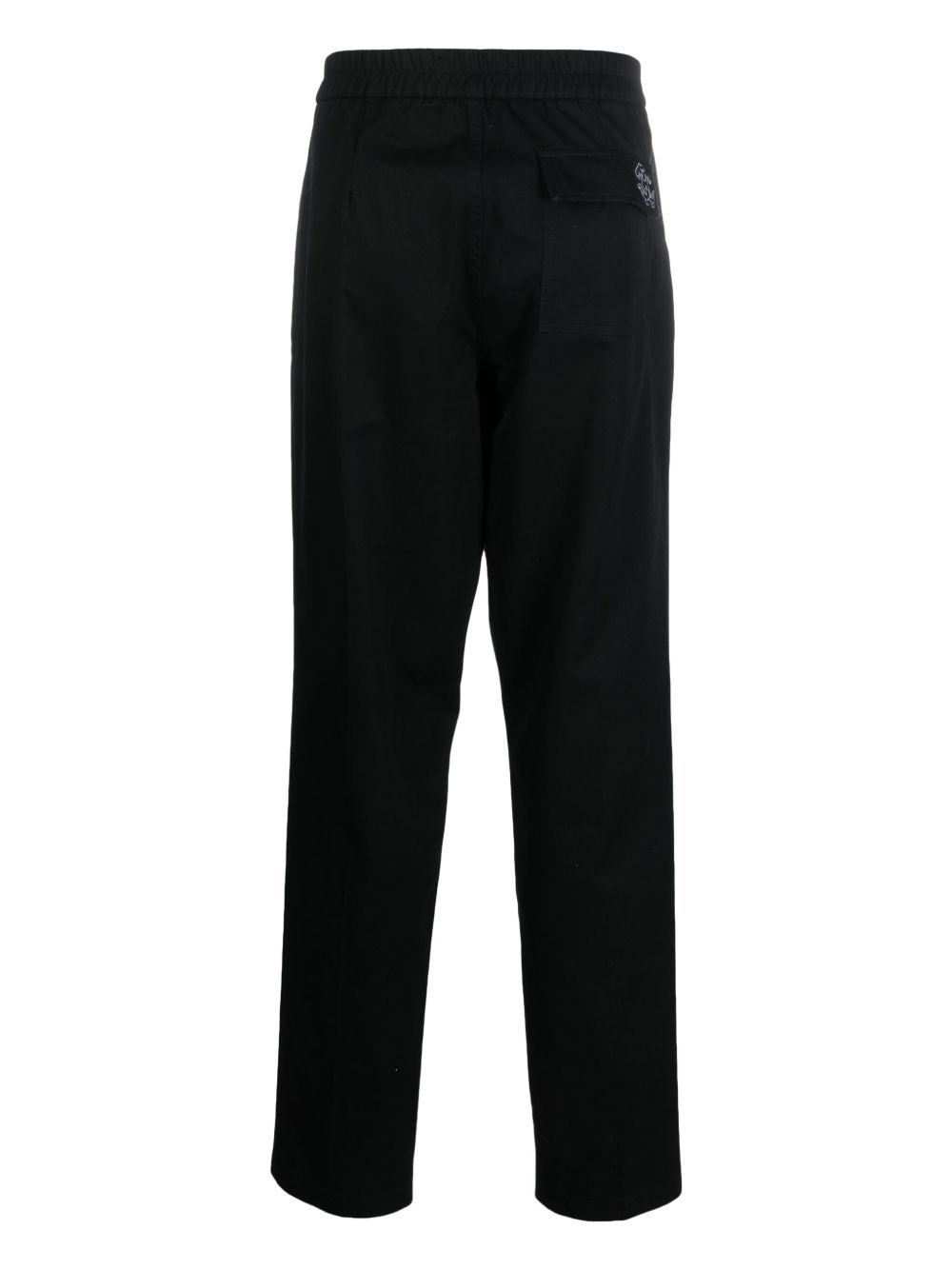 logo-embroidered cotton trousers - 2