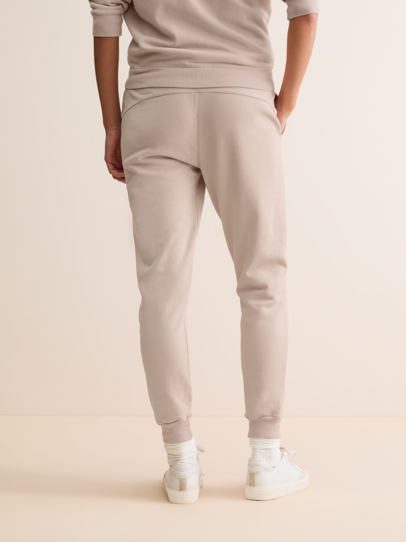 Women's Cuffed Sweatpants Quinn Cotton Modal Beige Pink 3
