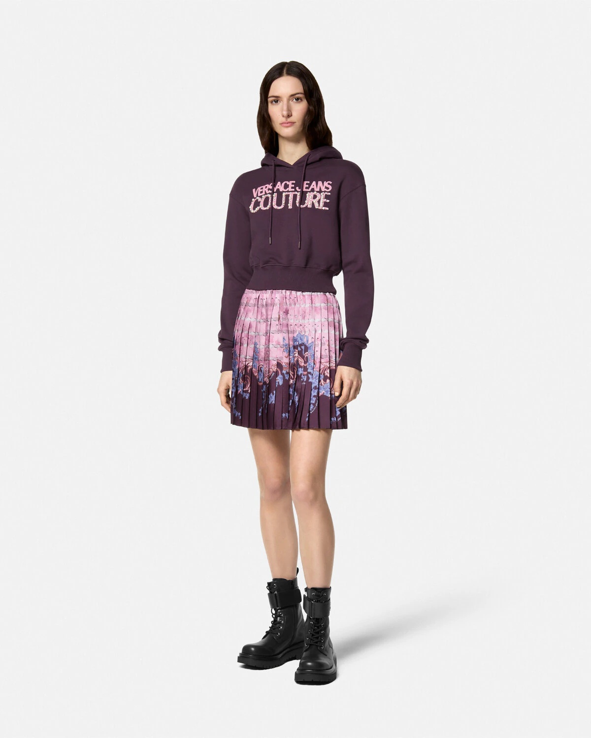 Embellished Logo Crop Hoodie - 2
