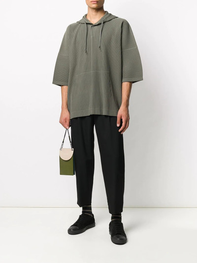 ISSEY MIYAKE pleated design hoodie outlook