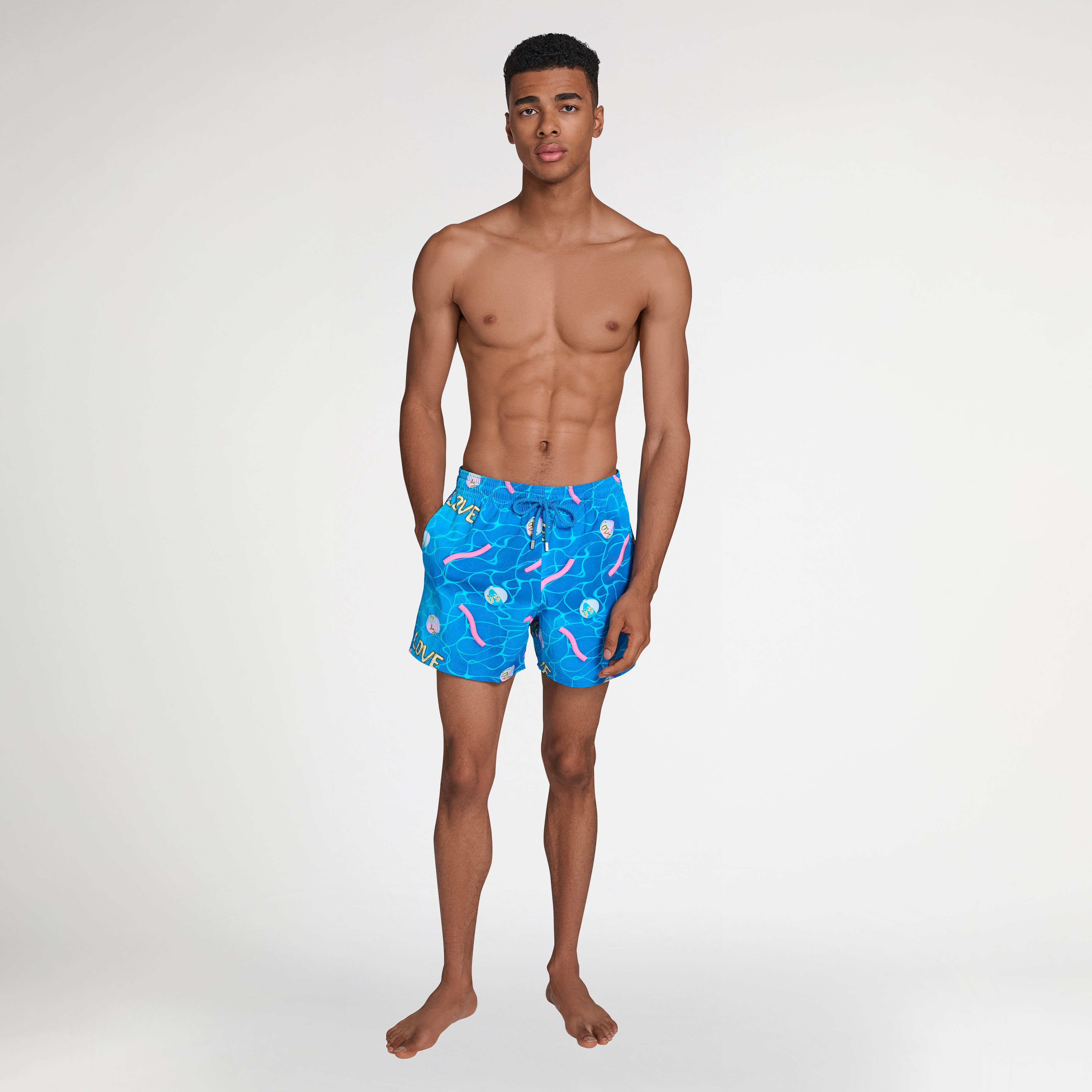 Men Stretch Short Swim Shorts Side Ways - Vilebrequin x Joel Mesler - 3