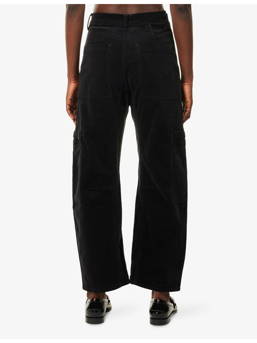 Marcelle Low Slung Cotton-Velvet Cargo Trousers - 4