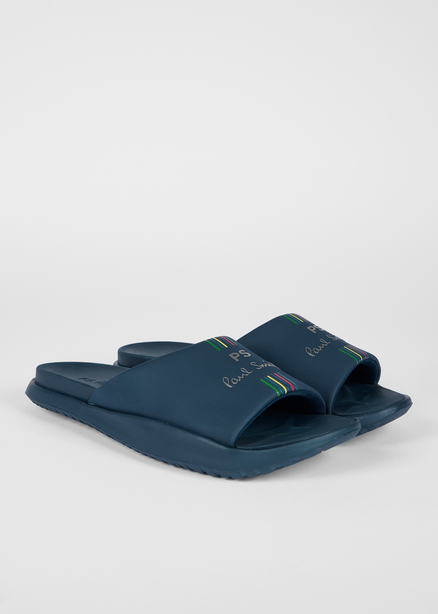Navy 'Powell' 'Sports Stripe' Slides - 4