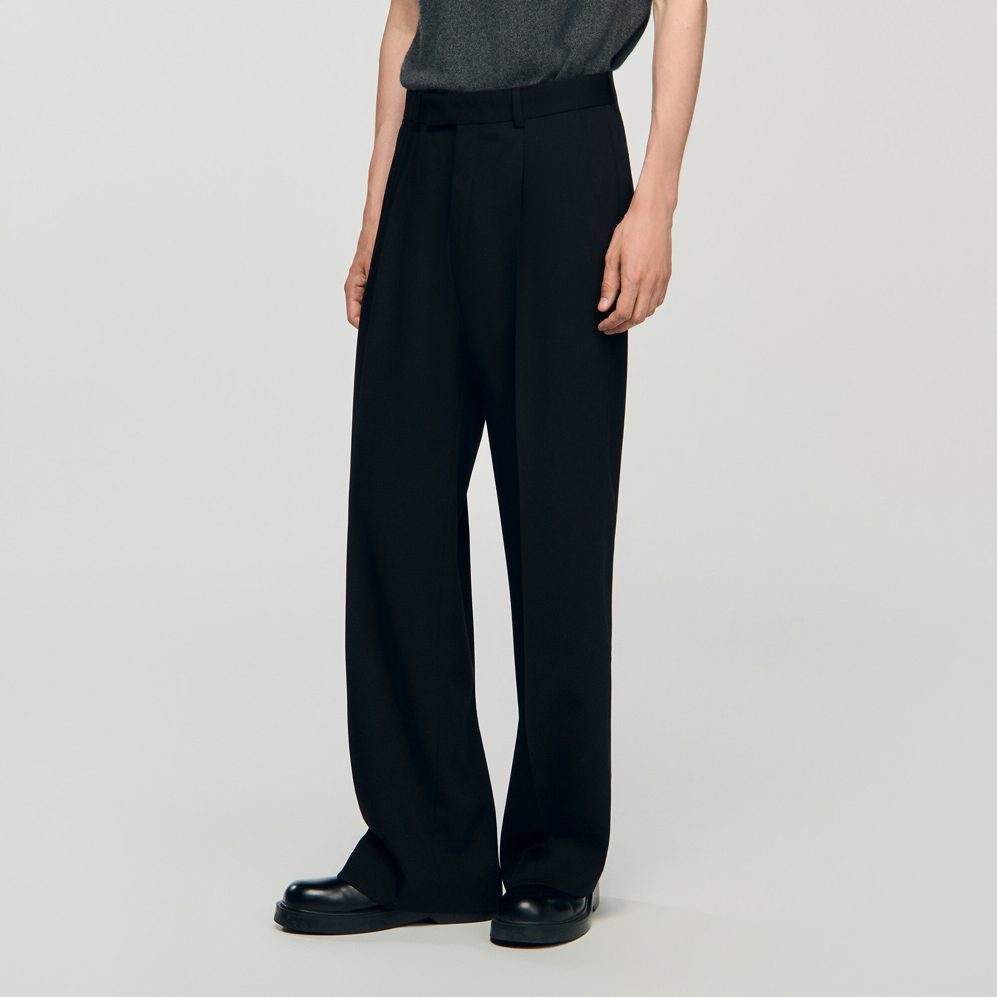 WIDE-LEG TROUSERS WITH PLEATS - 4