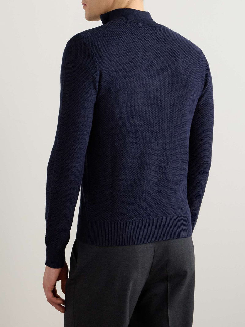 Silk and Cotton-Blend Half-Zip Sweater 3