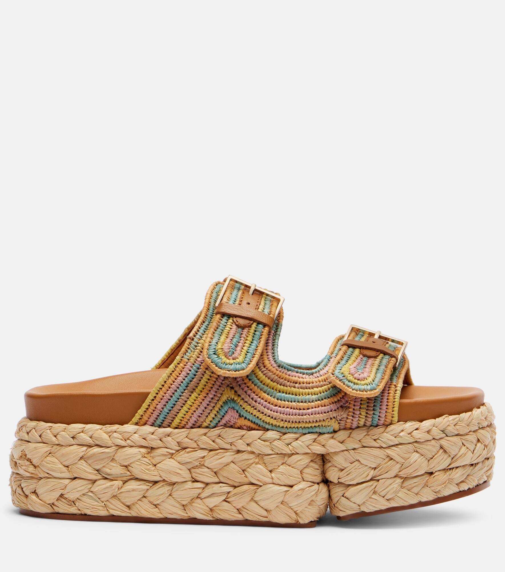 Quinie raffia platform slides - 4