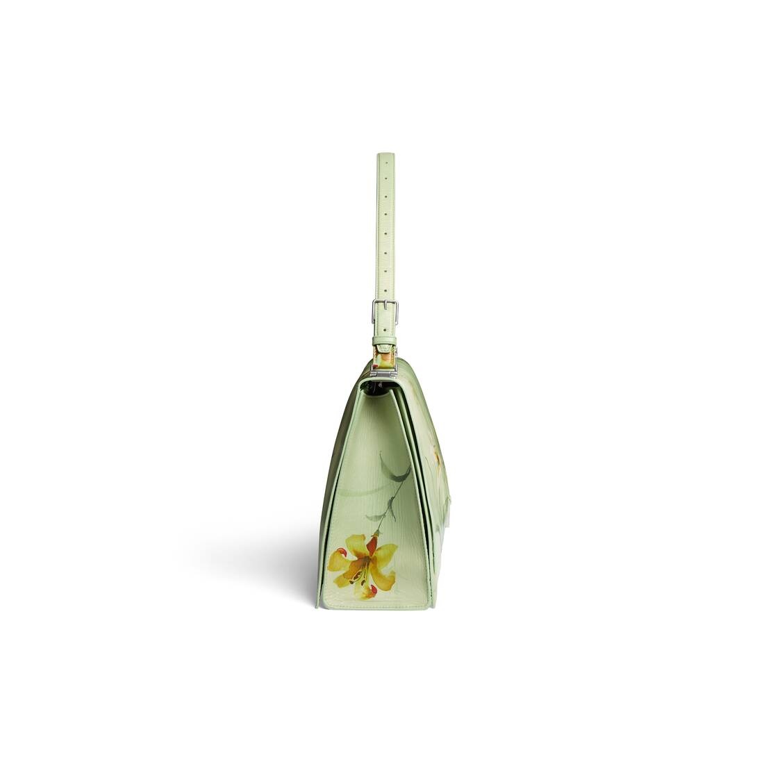 Women's Crush Large Sling Bag With Lilies Print in Green - 5