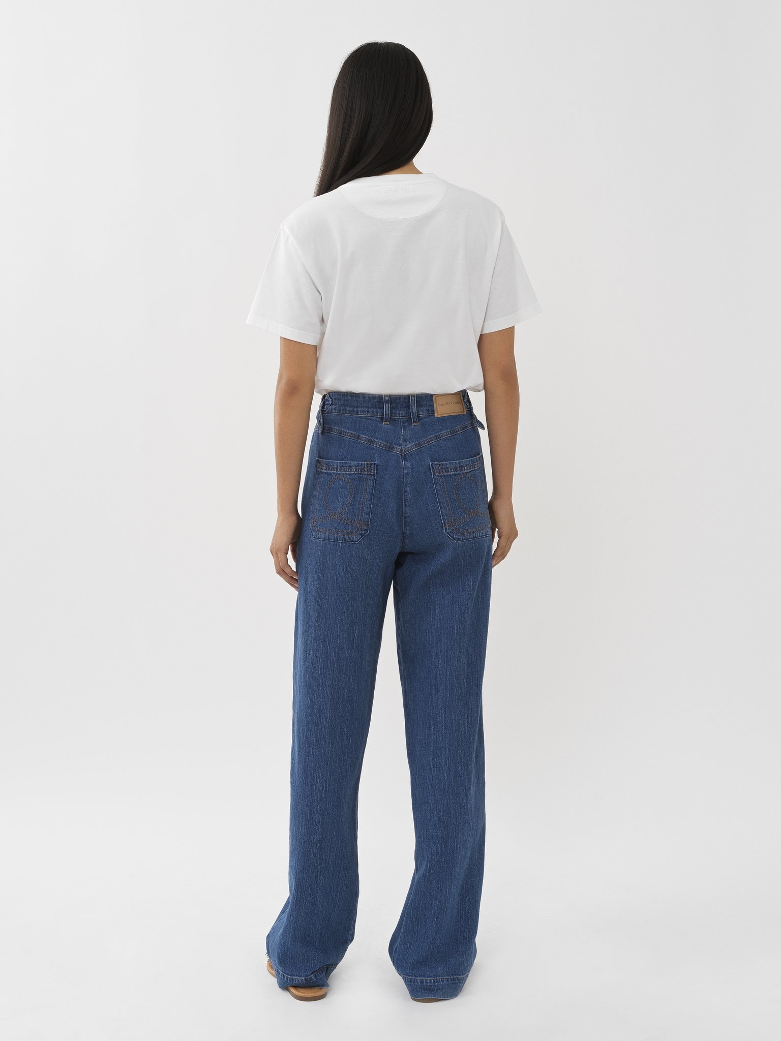 WIDE DENIM PANTS - 5
