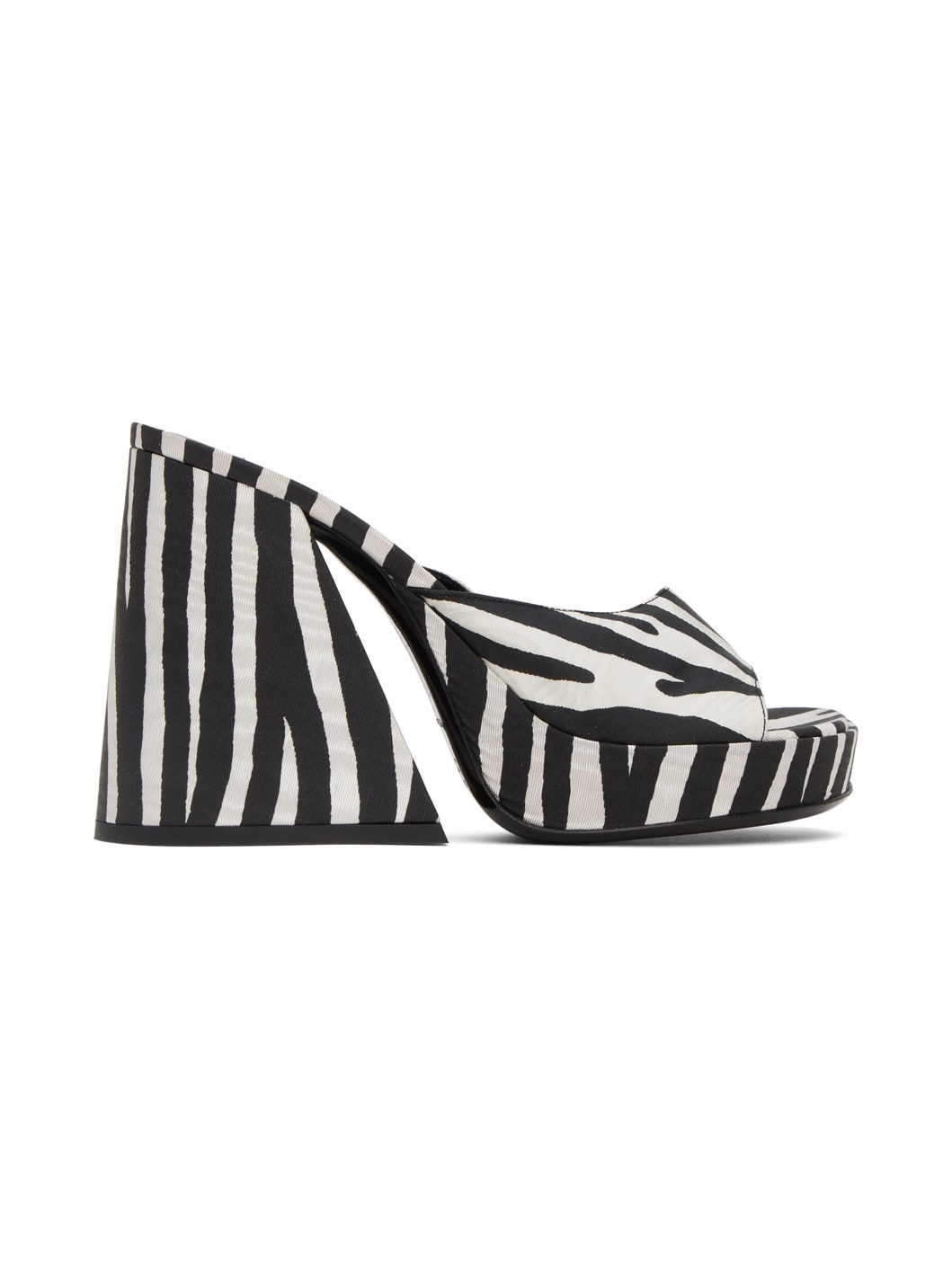 Black & White Slice Heeled Sandals - 1
