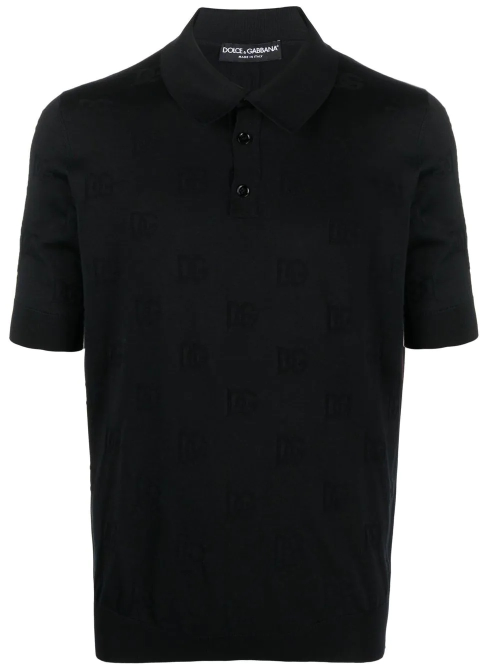 monogram silk polo shirt - 1