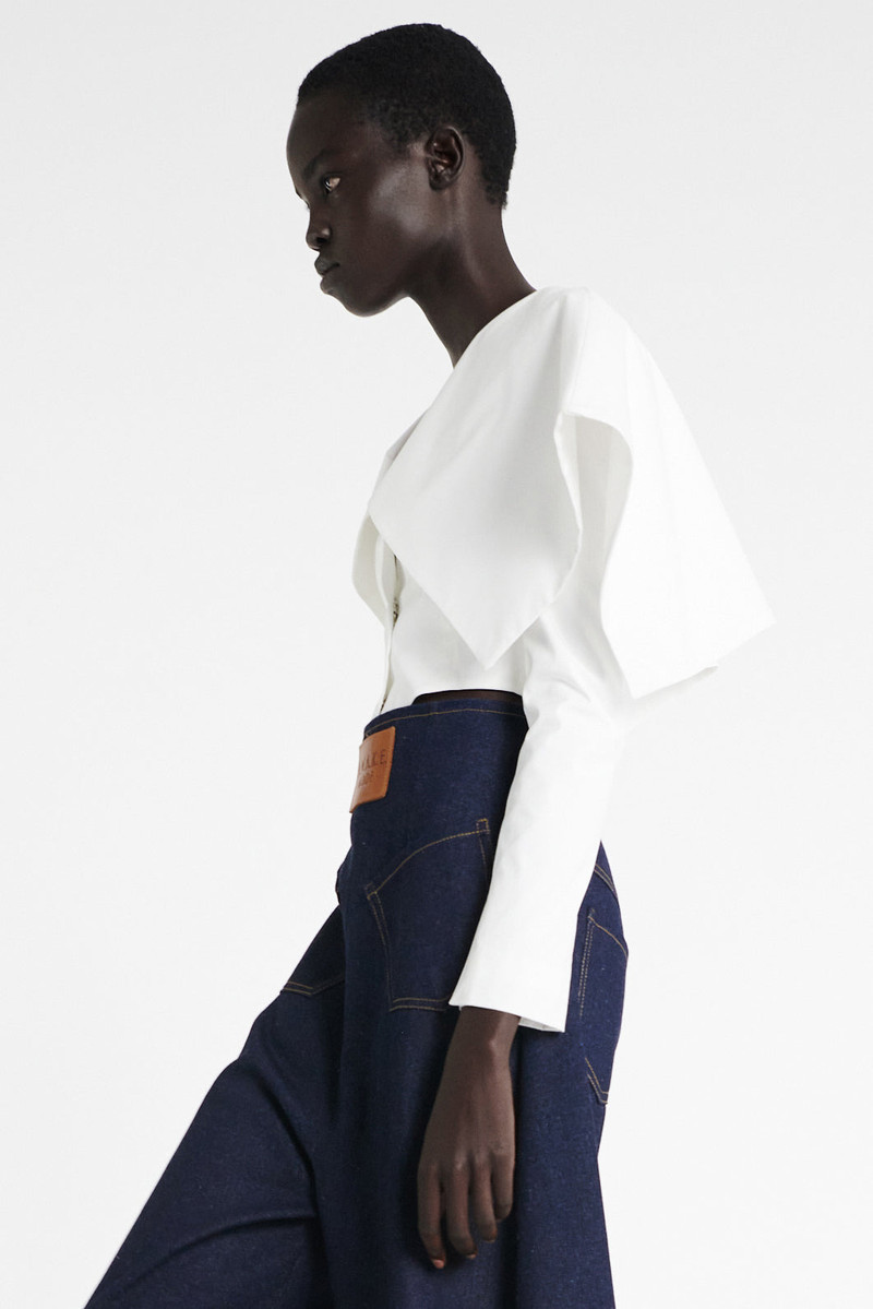 CROPPED JACKET WITH COLLAR WHITE 5