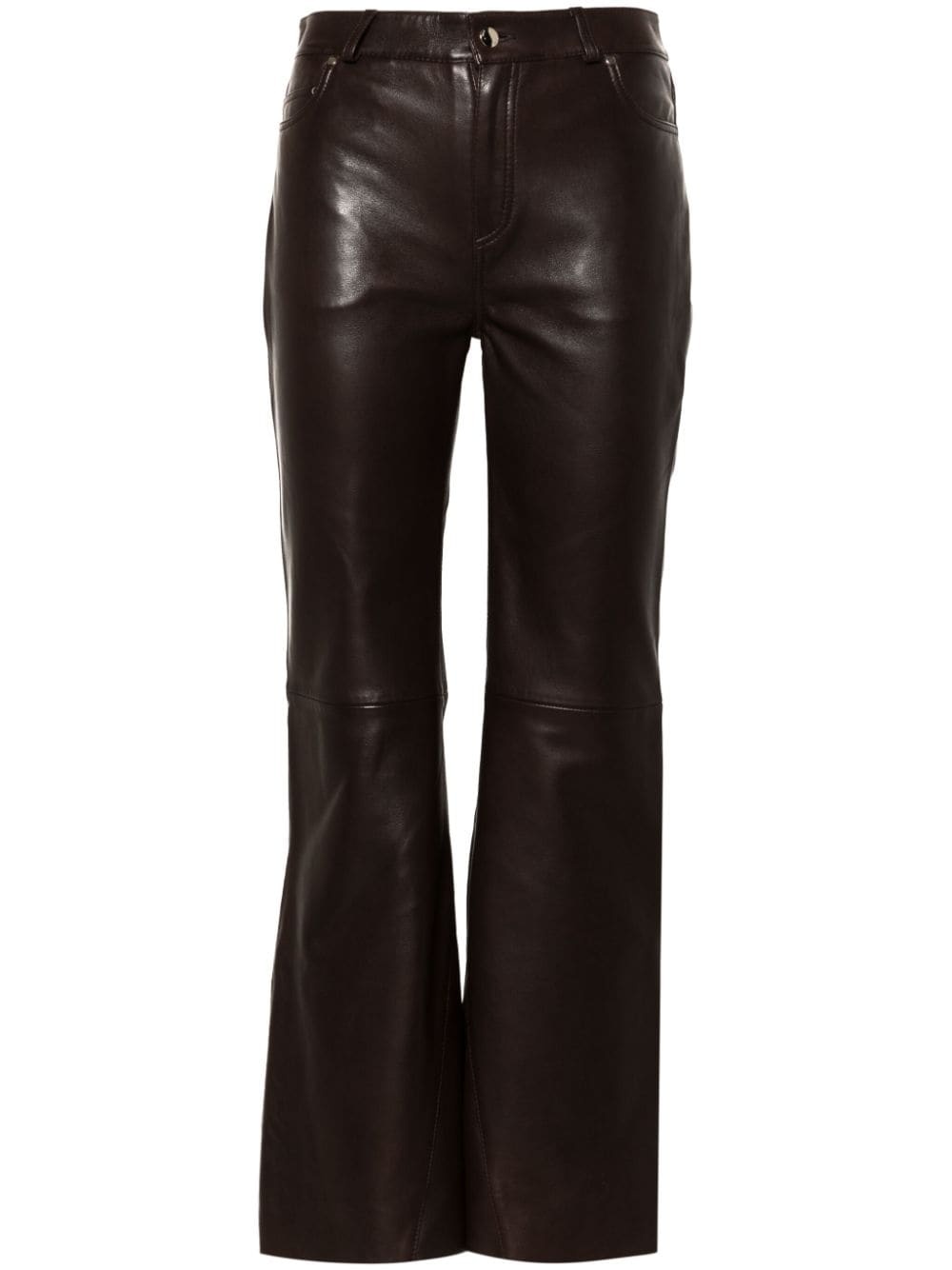 straight-leg leather trousers - 1