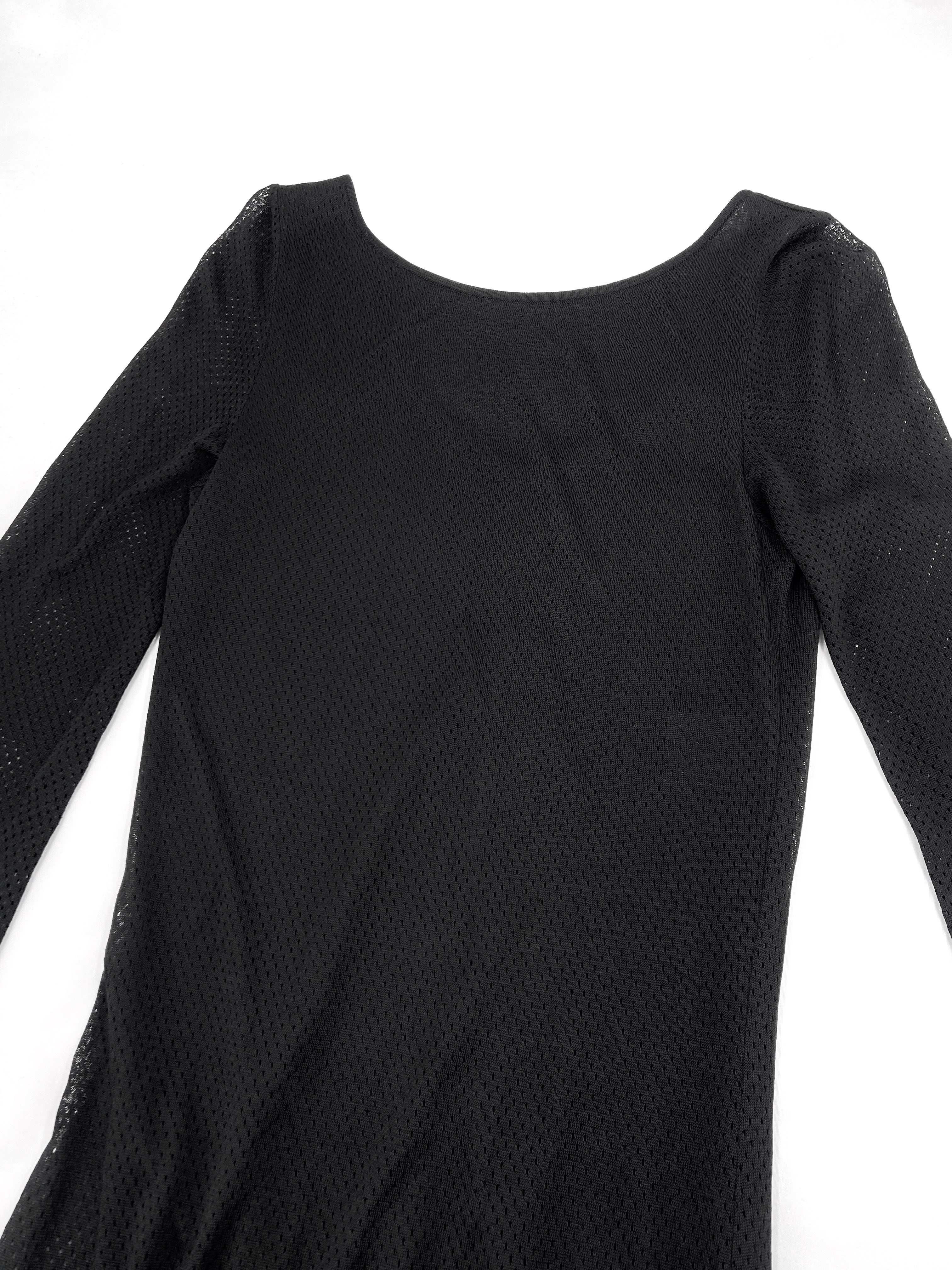 Gucci Spring 2000 Tom Ford Black Cut-Out Jersey Mesh Dress L - 7