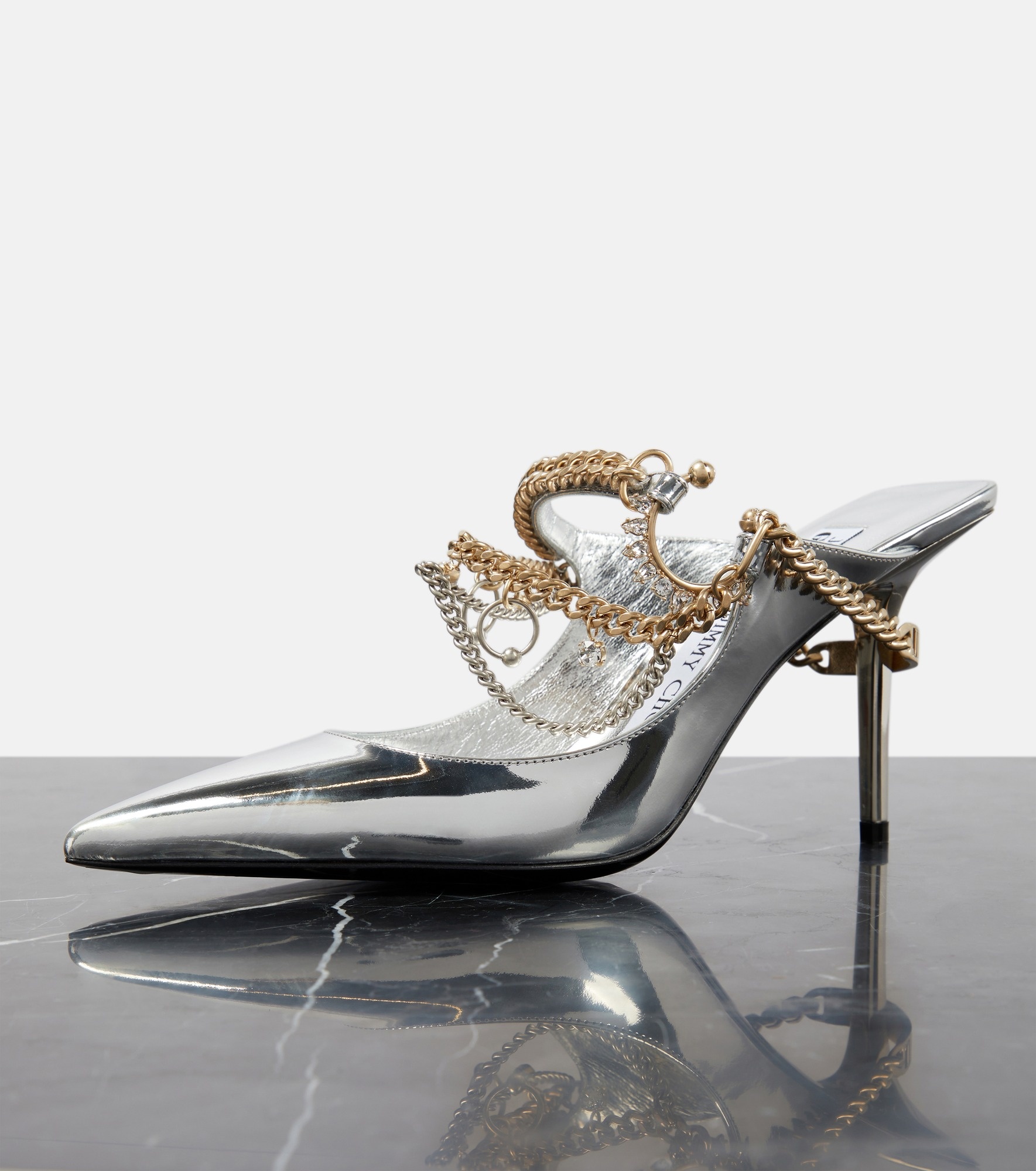 x Jean Paul Gaultier embellished leather slingback pumps - 6