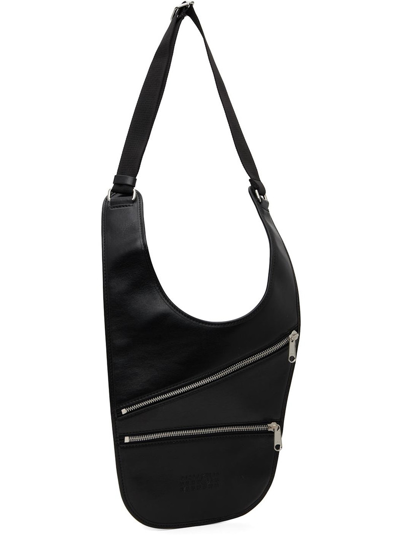 MM6 Maison Margiela Black Flat Saddle Mini Bag outlook