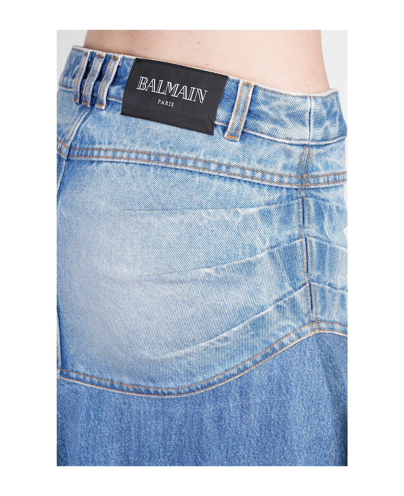 Skirt In Blue Cotton - 5