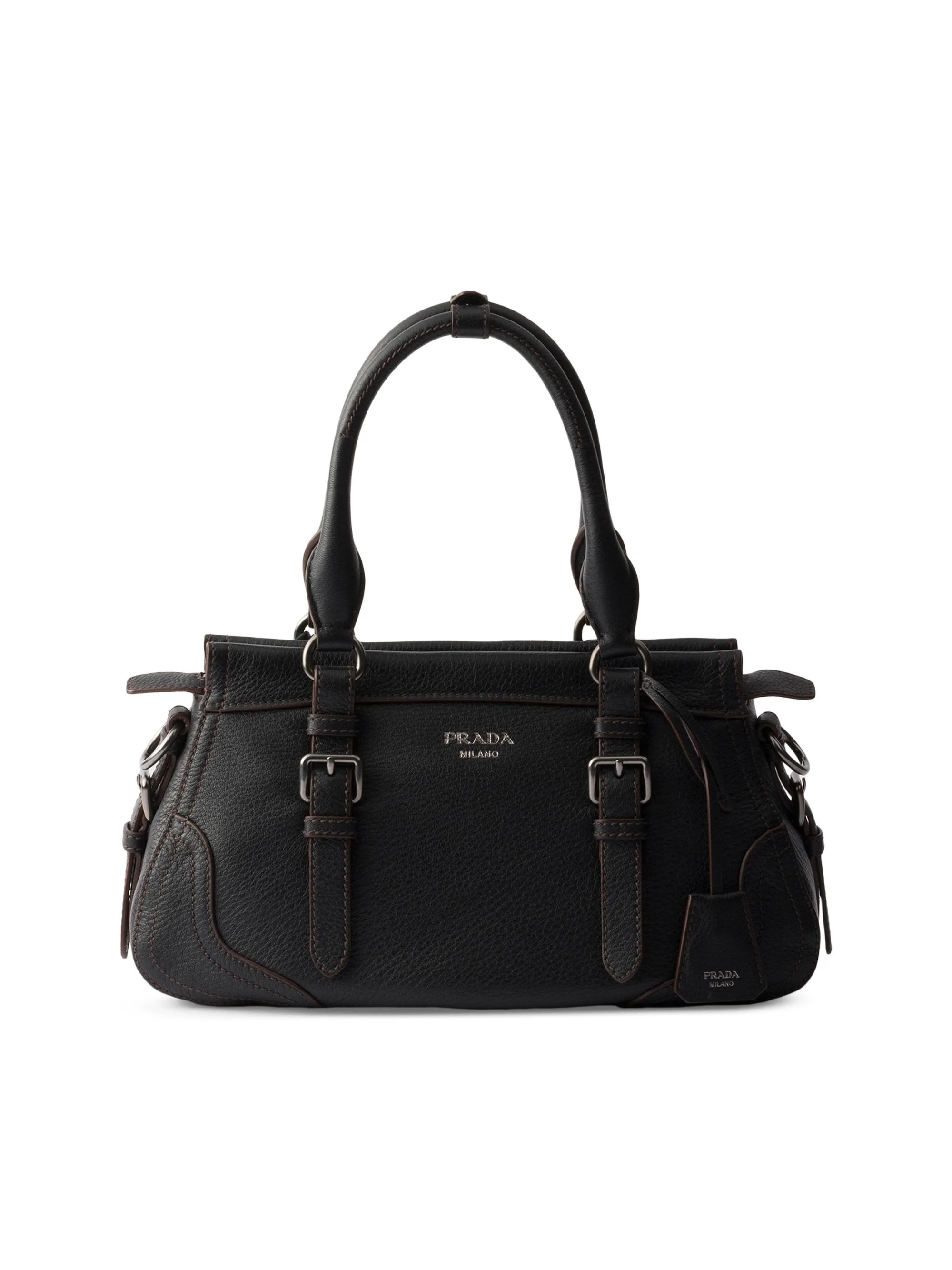 Women's Large Leather Tote Bag - Black - 1