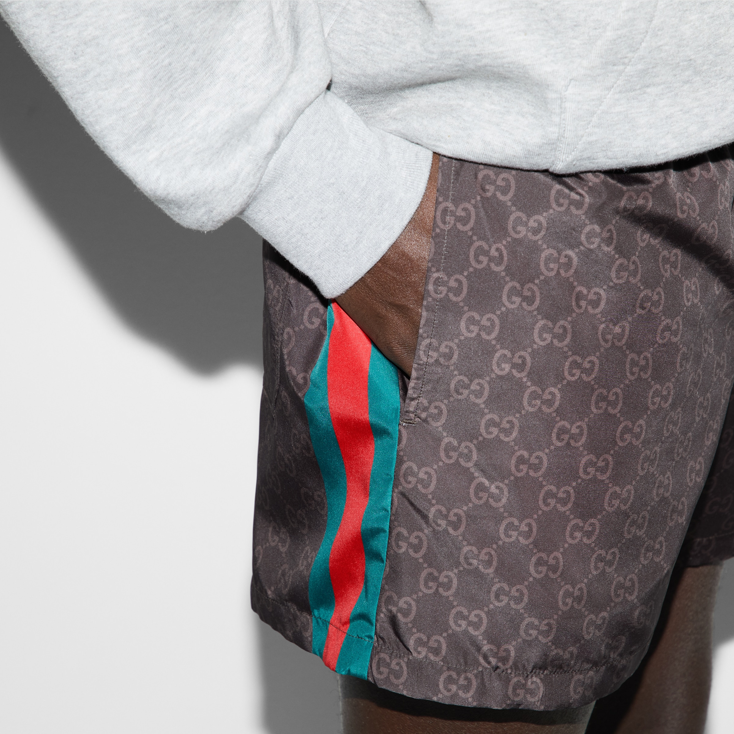 GG nylon swim short with Web - 5