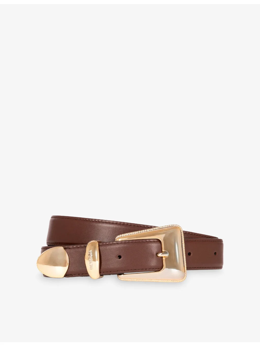 Western-Buckle Leather Belt - 1