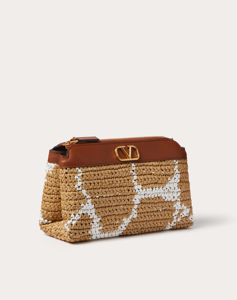 GIRAFFA RE-EDITION MOTIF RAFFIA POUCH 4