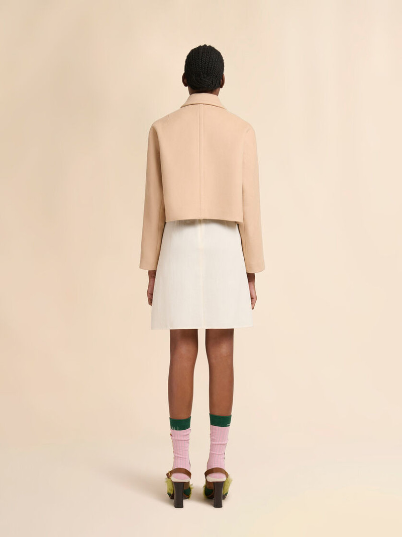 CAMEL FELT CROPPED JACKET 3