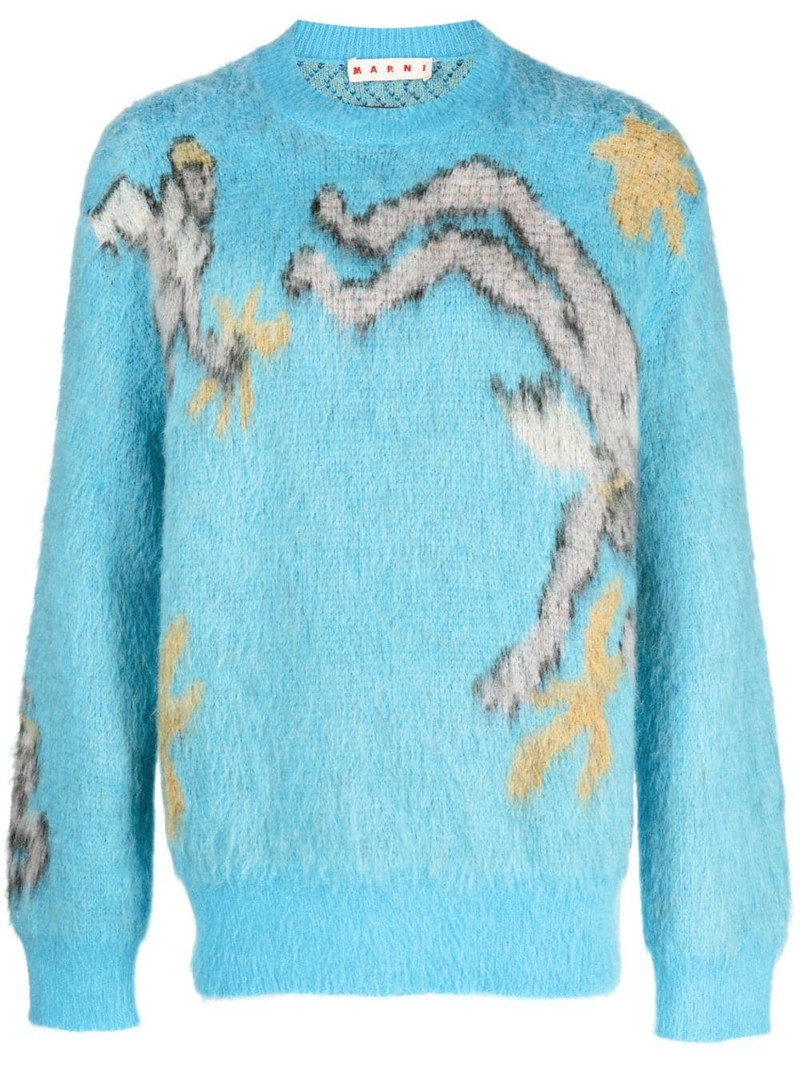 angel-motif knitted jumper 1