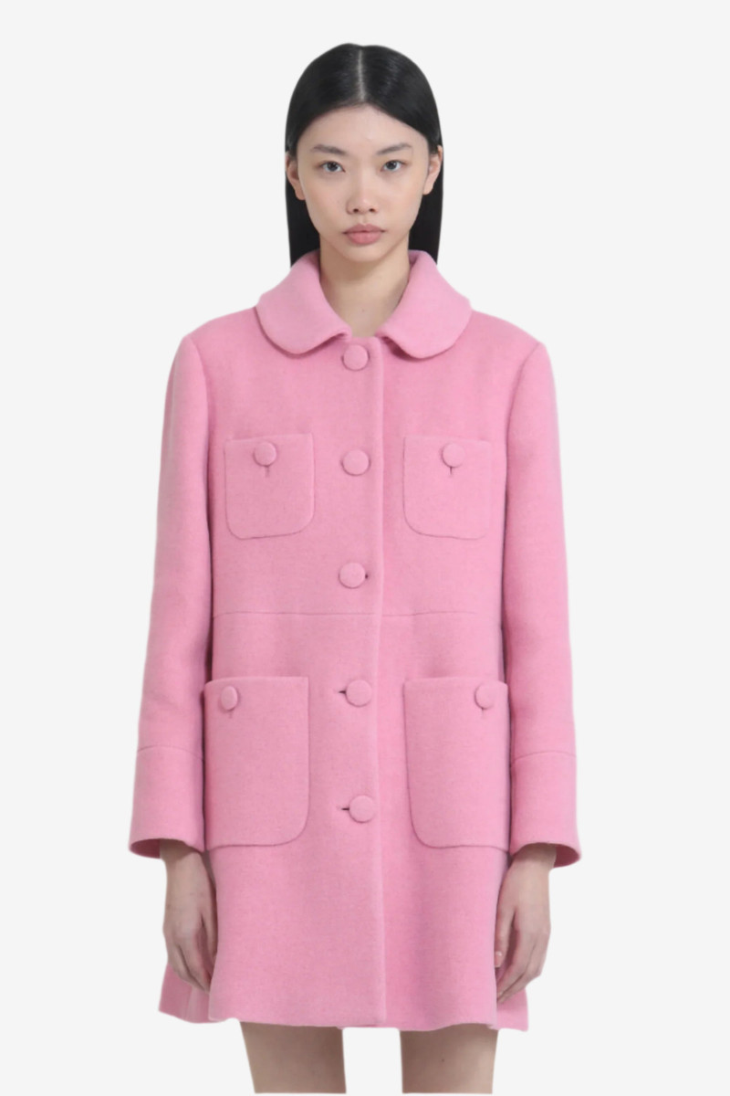 SHORT COAT WITH LARGE BUTTONS AND ROUNDED COLLAR 4