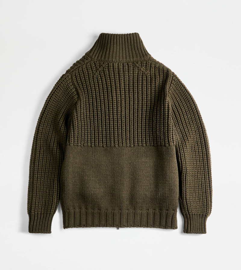 TOD'S ZIPPED CARDIGAN - GREEN 8