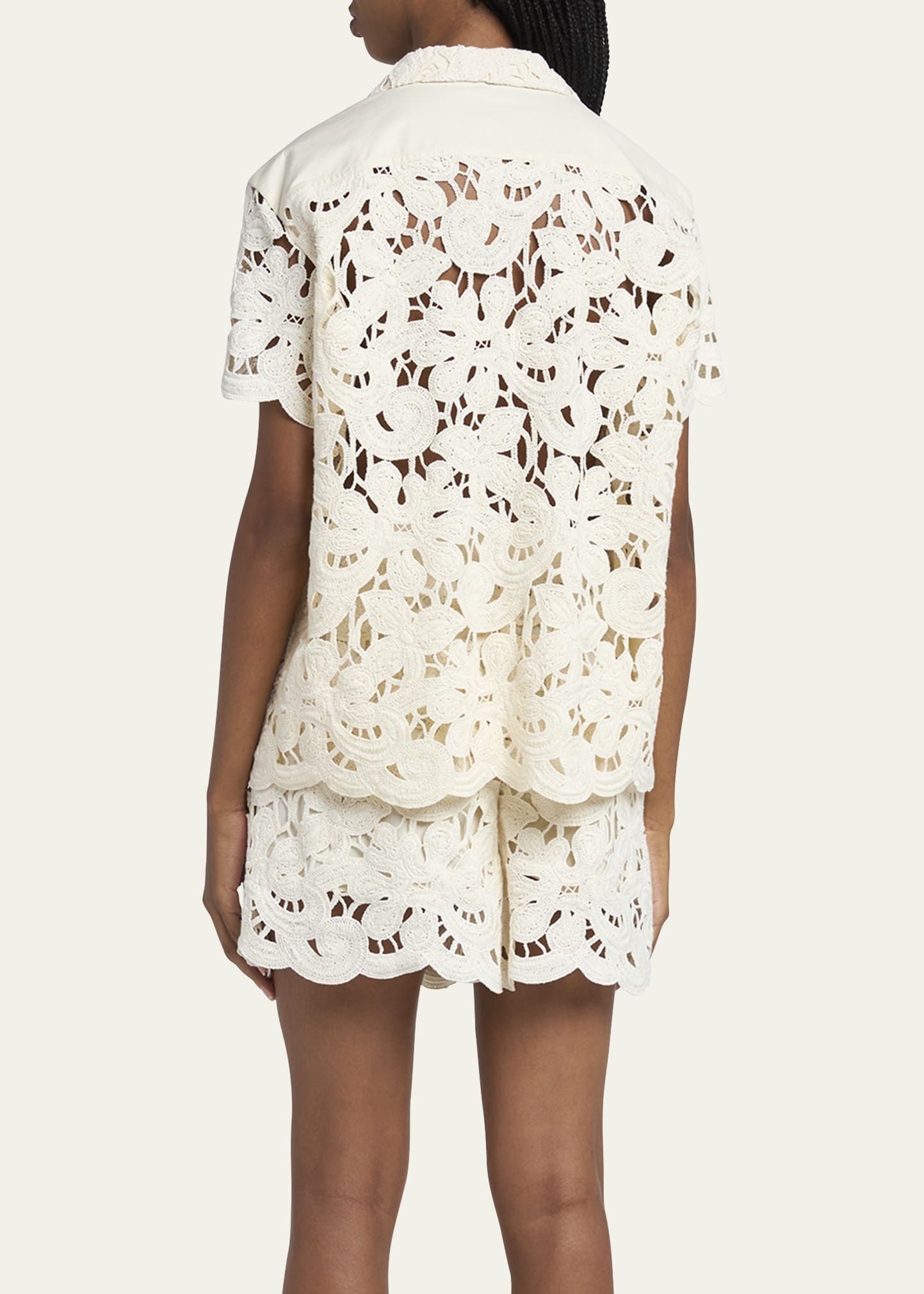 Button-Front Crochet Shirt - 3
