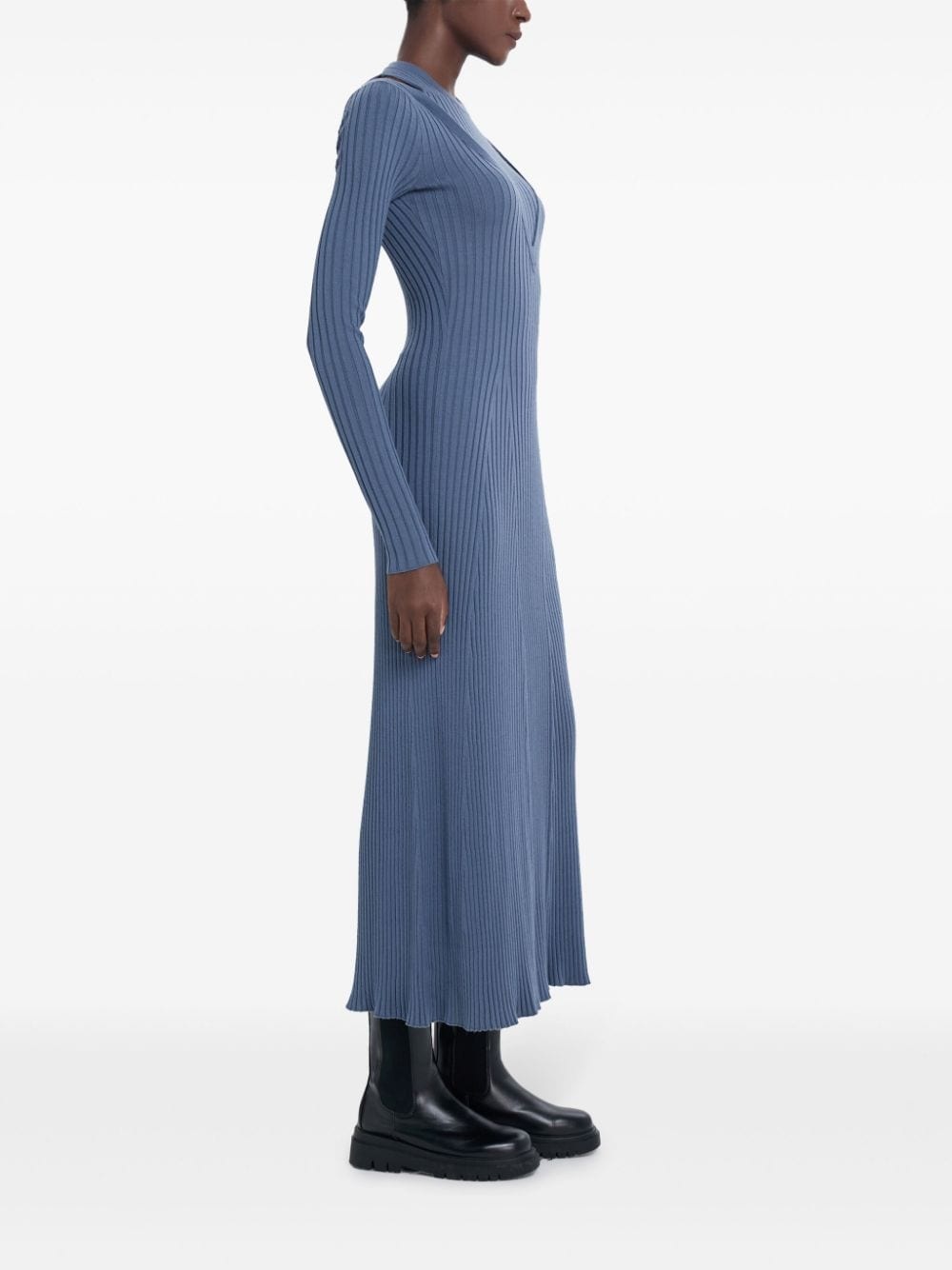 cut-out knitted dress - 3