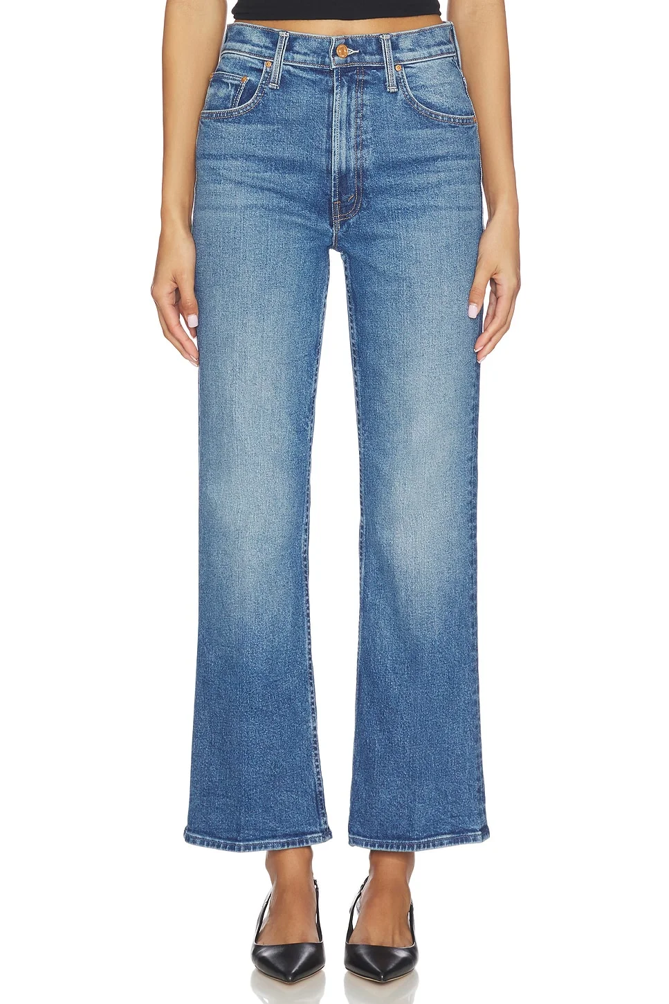 Lil Petite High Waisted Bookie Sneak Jeans - 1