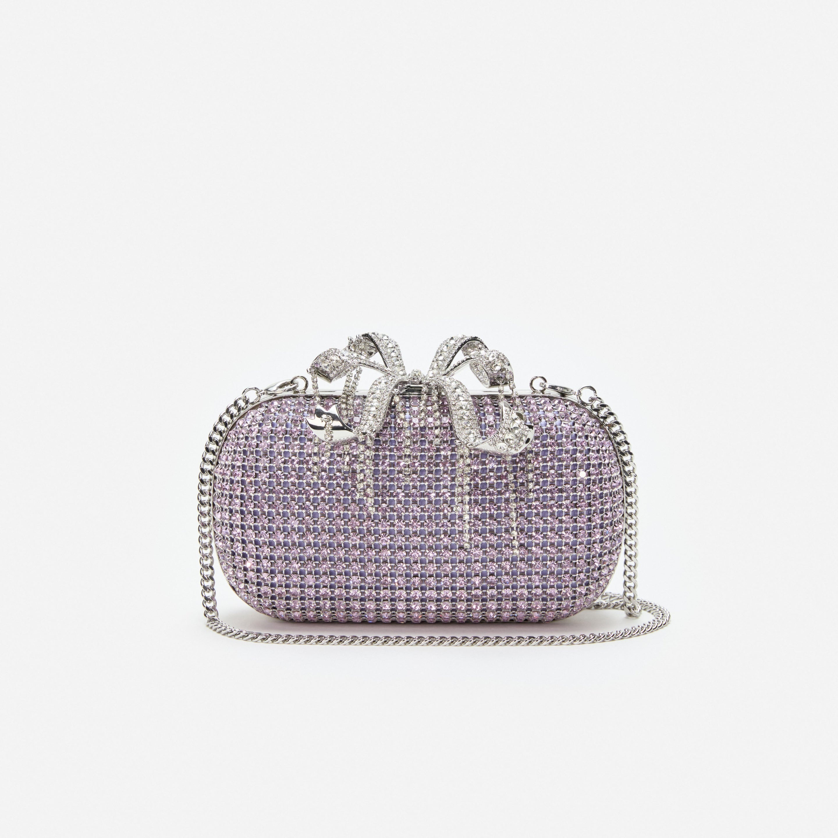 Lilac Chainmail  Clutch Bag - 4