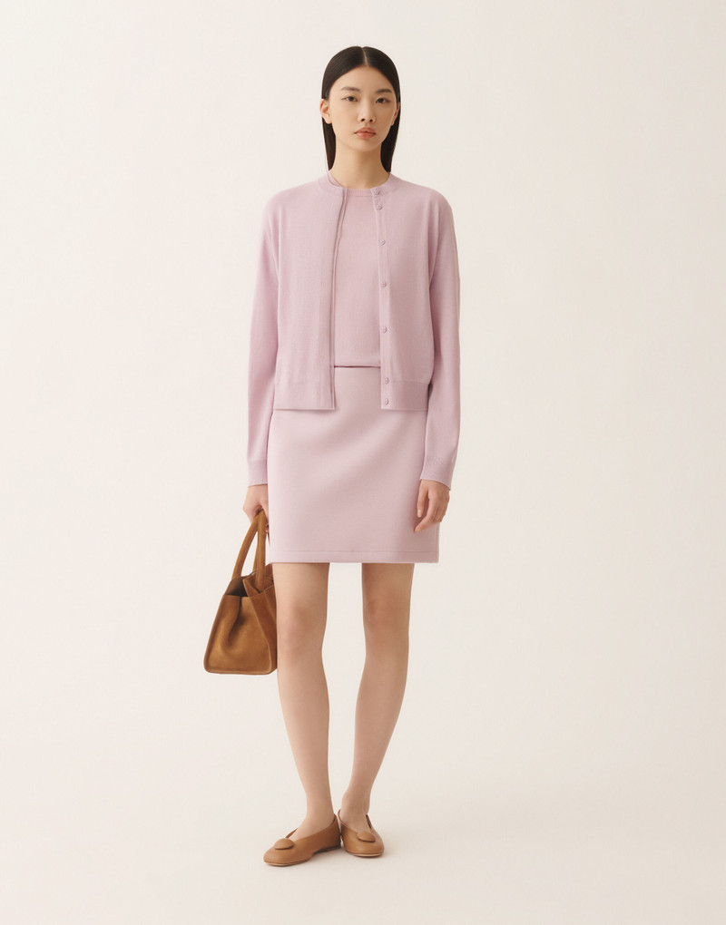 FABIANA FILIPPI Lilac pink wool and cotton cardigan outlook