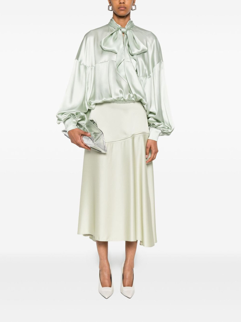 VIKTOR & ROLF bow-detail balloon-sleeve silk blouse outlook