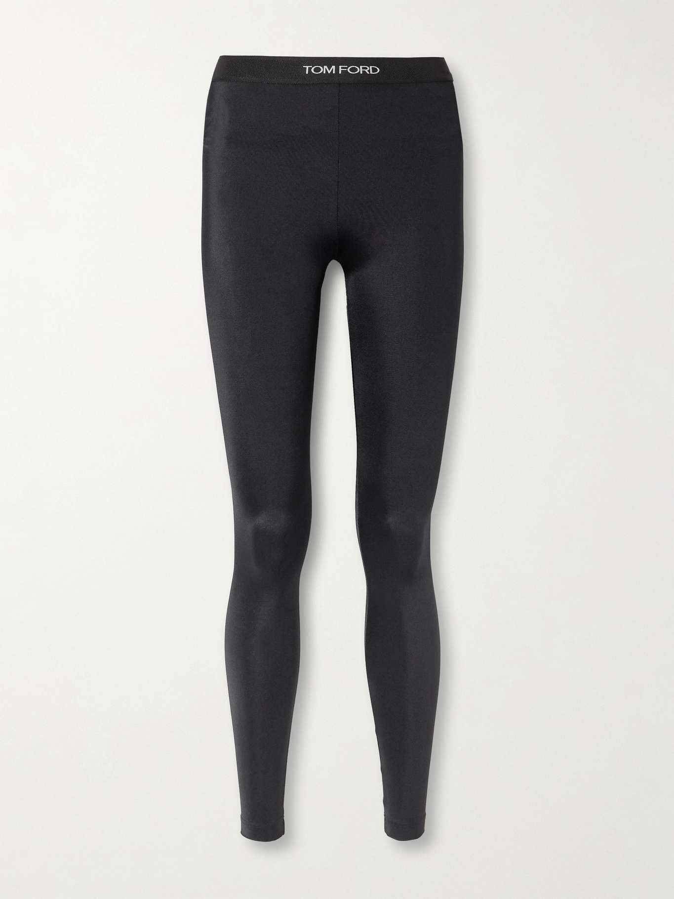 Jacquard-trimmed stretch-jersey leggings - 1