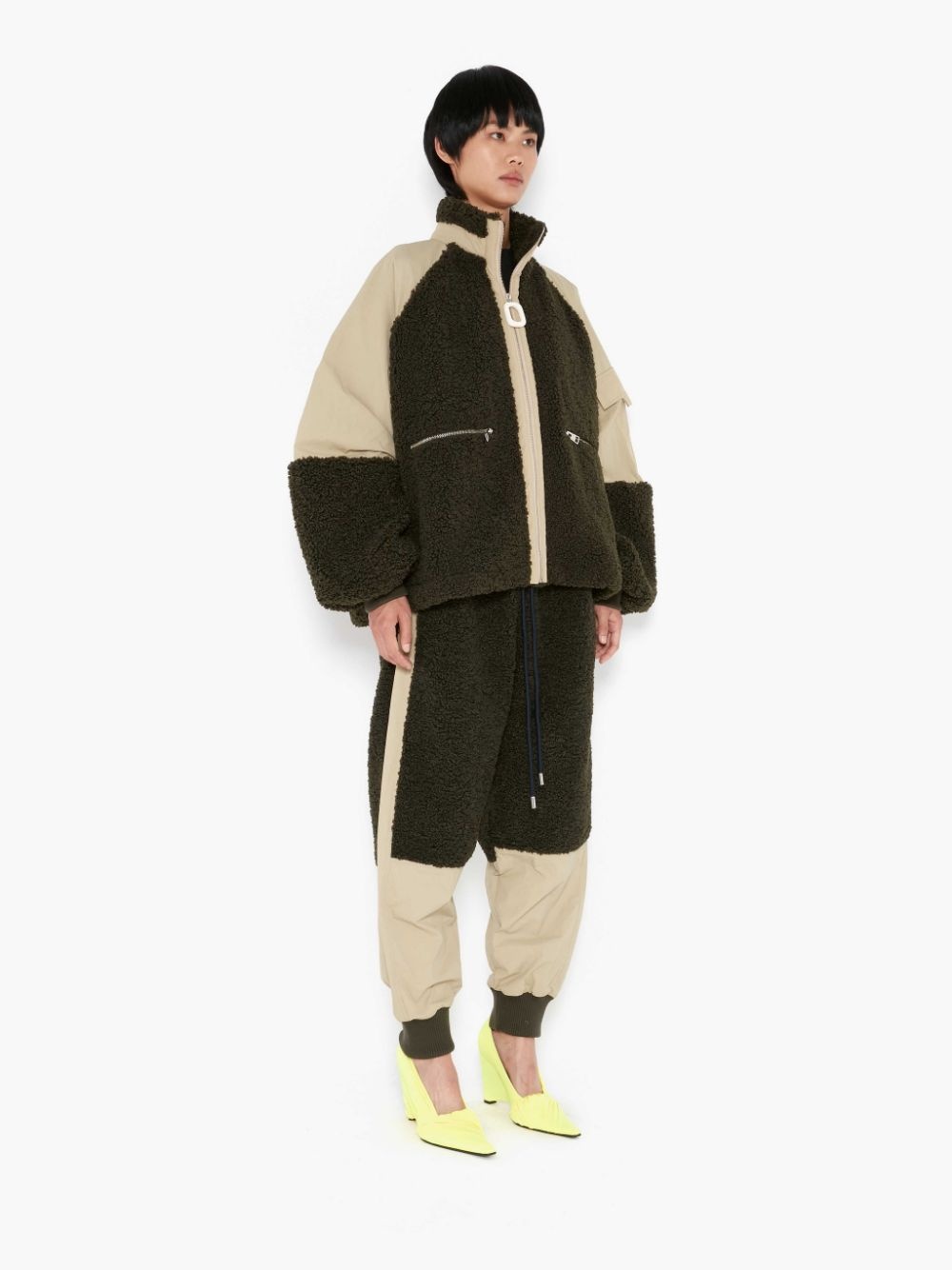 COLOUR BLOCK FLEECE TRACK PANTS - 3