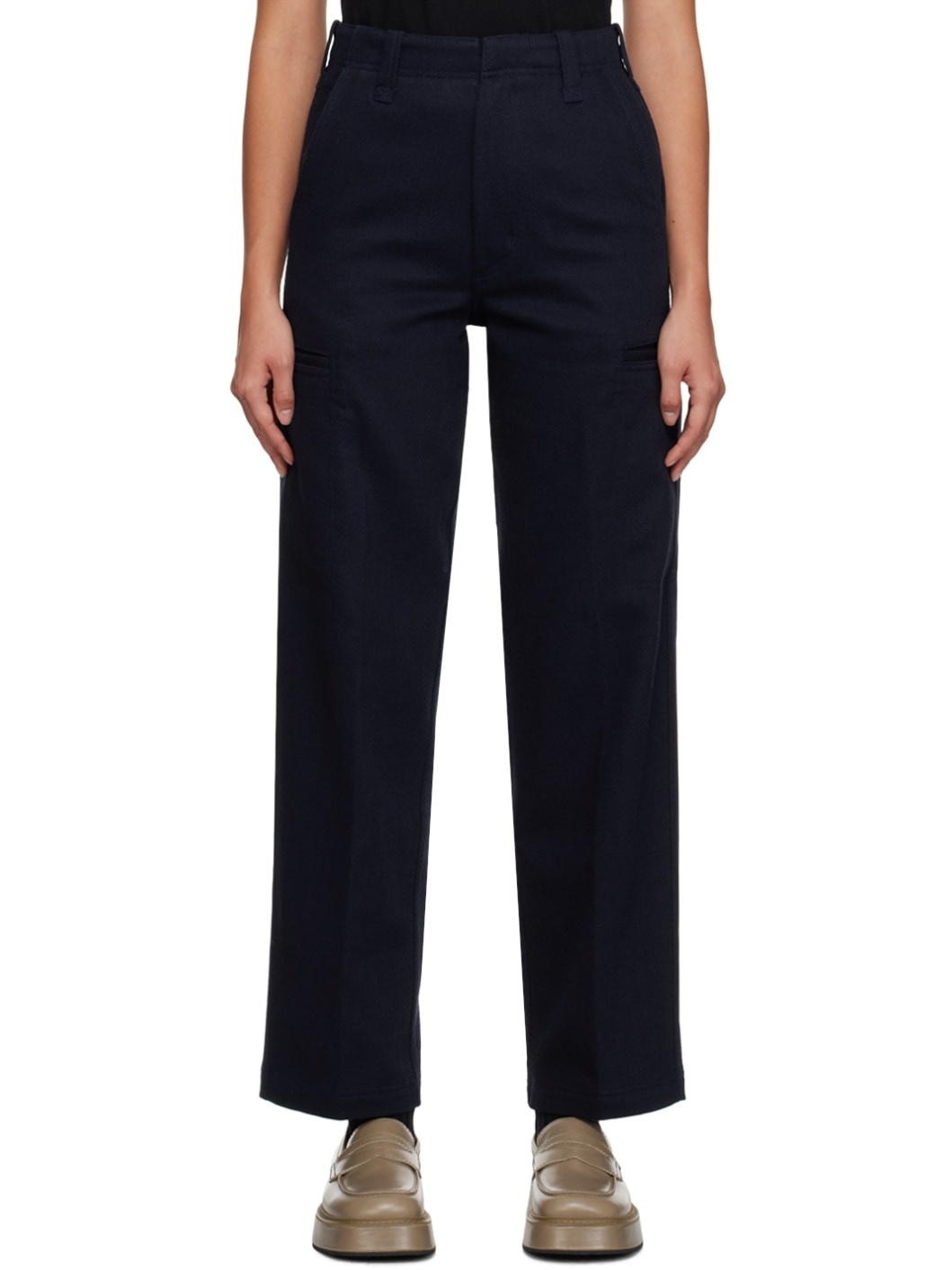 Blue Wide Leg Trousers - 1